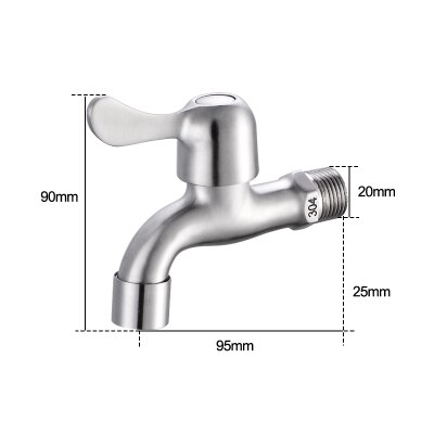 304 stainless steel wall mounted bib tap mop pool taps bathroom faucets: Water Tap E