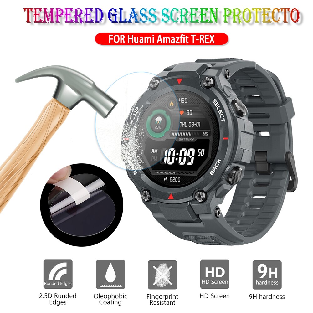 Gehard Glas Beschermende Film Voor Xiaomi Smartwatch Huami Amazfit T-Rex T Rex Smart Horloge Screen Protector Accessoires Tool