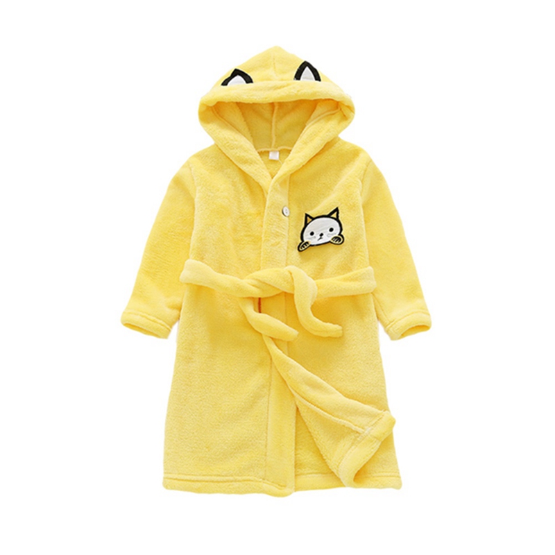 Children Robes Soft Baby Bathrobe Cute Animal Cartoon Babies Blanket Kids Hooded Bathrobes Toddler Bath Towel
