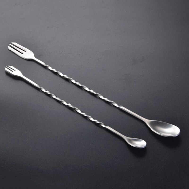 in Acciaio Inox sbarra Cucchiai da cocktail bere miscelatore Muddler Agitazione Miscelazione Mescolare Cucchiaio Mestolo Cucchiaio da cocktail shaker Cucchiaio Attrezzo Della Barra