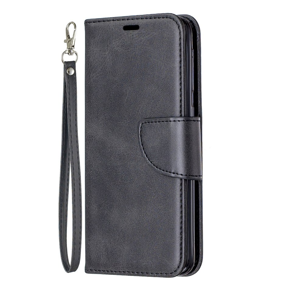 Men Mobile Phone Holster For Cover Redmi Note 8 Pro Redmi Note 8T Phone Bags Solid Color Leather Case Card Slot Phone Box E07F: For Redmi Note 8T / Black