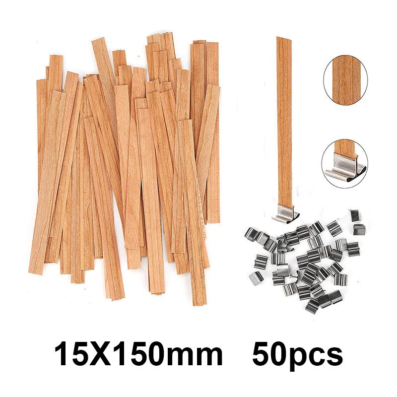 lontjes voor kaarsen kaars lont kaarsen maken kaarsen lont Hout Lont Kaars Wieken Met Base Houten Kaars Lont Set Core Voor Diy Kaars Maken Levert Handgemaakte Soja Parffin Wax lont: 15X150mm