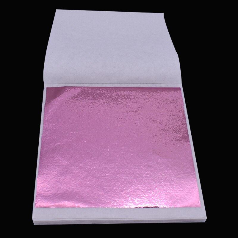 80 x 85 mm 100 ark taiwan förgyllande folieark - färgglada guldblad klistra in möbellinjer väggtelefonfodral hantverk dekoration: 100 ark rosa