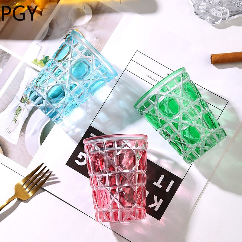 para el hogar cuadros de cristal de vidrio de mimbre de color transparente cielo estrellado de whisky de vidrio cóctel de vidrio creativas