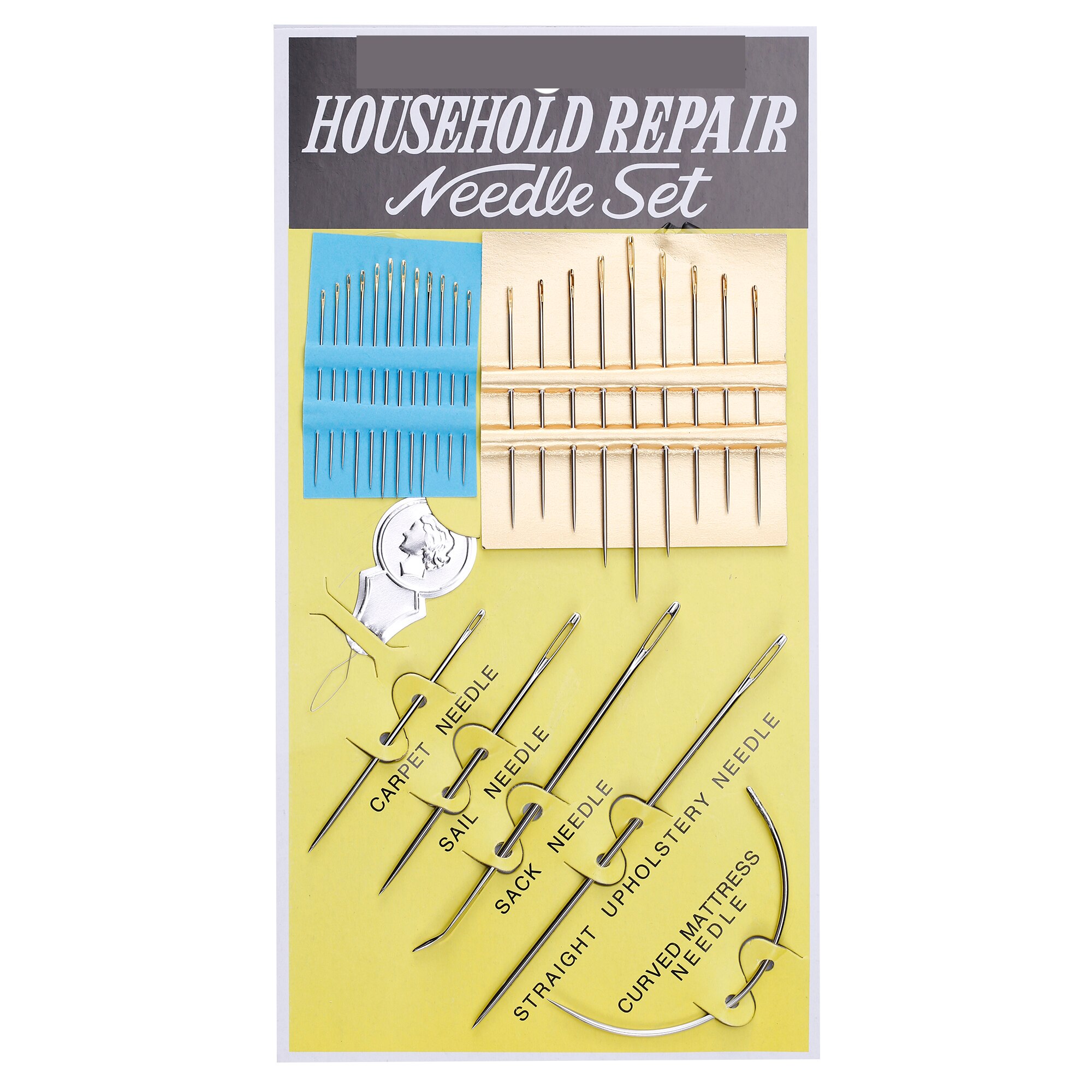 1Set Big Eye Sewing Needles Stainless Steel Needle Craft Hand Stitch Tool for for Leather Bag Sewing: Y