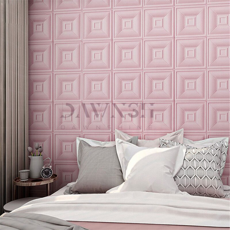 1PCs 70x70 Cm Square Pattern PE Foam Wallpaper 3D Self-Adhesive Anti-Collision Wall Paper For Kids Room Wall Sticker: 4 / 1pcs 70x70 cm