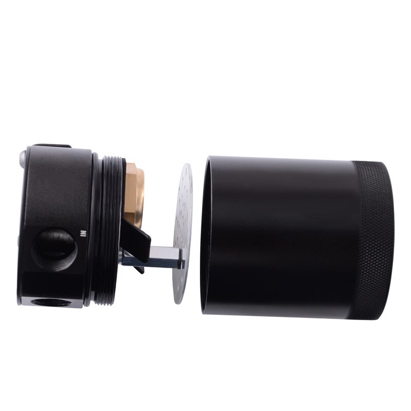 ESPEEDER Racing-cilindro de tanque de aceite, tanque de combustible Universal de aluminio con volantes, 3/8 "NPT, salida de entrada, 2 puertos