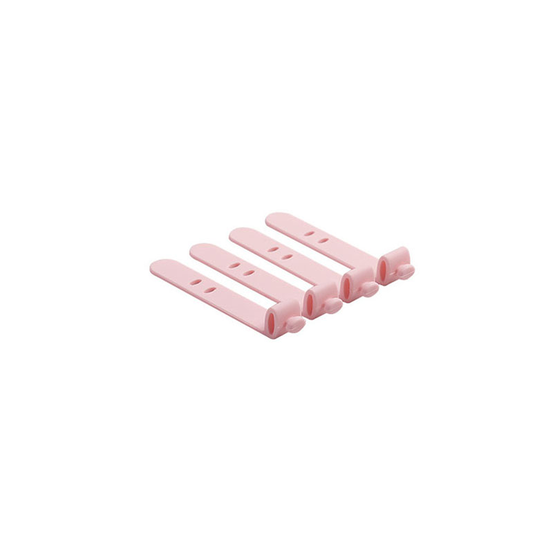Usb Opladen Kabel Organizer Oortelefoon Lijn Afwerking Gesp Anti-Verloren Data Kabelhaspel Siliconen Klem Mobiele Telefoon Accessoires: 4pcs pink