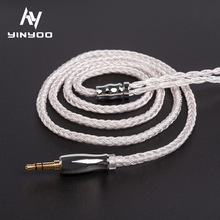 Yinyoo 16 núcleos de alta pureza Cable plateado/2,5/3,5/4,4 MM con MMCX/2PIN/QDC/TFZ para KZ ZSNPRO ZSN C12 BLON BL-03 BL-05 BL05