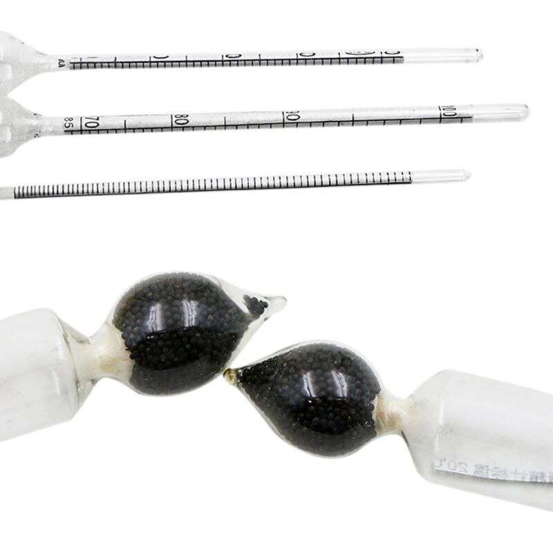 Alcohol Tester 3 PCS/Set Alcoholmeter Alcohol Meter Wine 0-100 Concentration Meter Alcohol Instrument Hydrometer Tester
