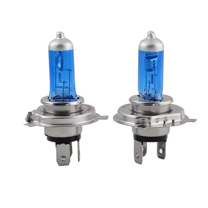 2 peças super branco h4 55w dc12v bi-xenon hid lâmpada de farol de feixe alto e baixo 6000k lâmpadas de luz su peças de carro