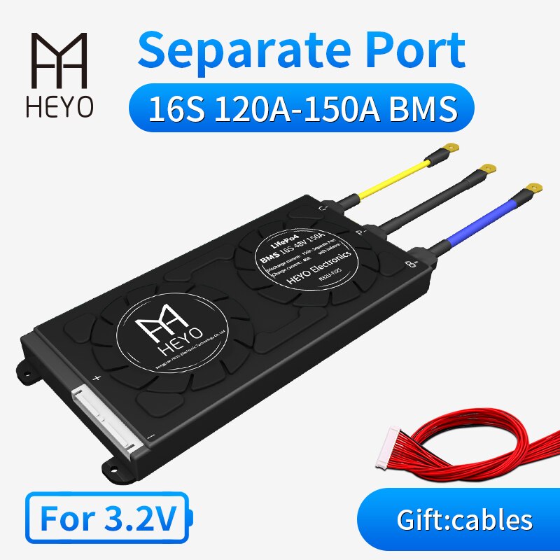 Power bms 48v lifepo 4 16s 100a 30ah 40ah 50a 60ah 80a genopladnings- og afladningsbeskyttelse med balance separat port til e -cykel