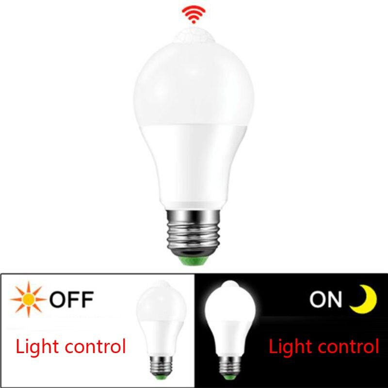 E27 Led Pir Motion Sensor Lamp 10W 85-265V Schemeringsdimmer Nachtlampje Lamp Voor Thuis hal Gangpad Trap Balkon