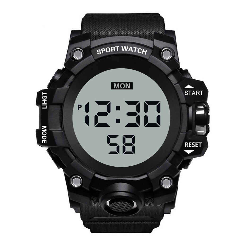 Reloj de pulsera Digital de lujo para hombre, cronómetro digital LED, cronómetro con fecha, deporte, relojes electrónicos al aire libre, reloj Digital para hombre: D