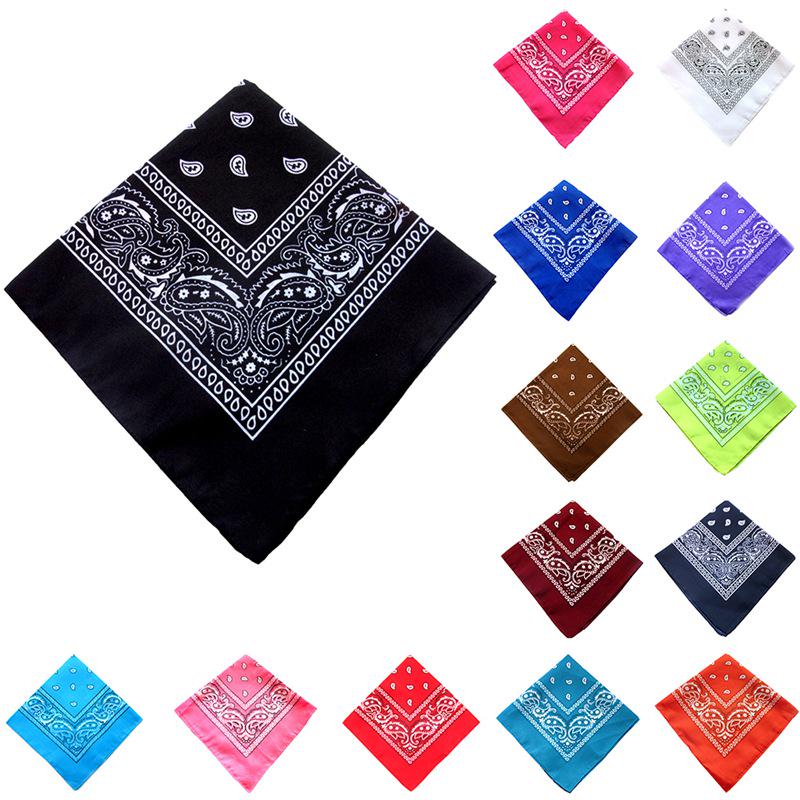 Unisex Katoen Bandana Sjaal Vierkante Bandana 55Cm * 55Cm Hoofddeksels Hip Hop Rock Meisjes Hoofddoek Hoofdbanden Haar accessoires