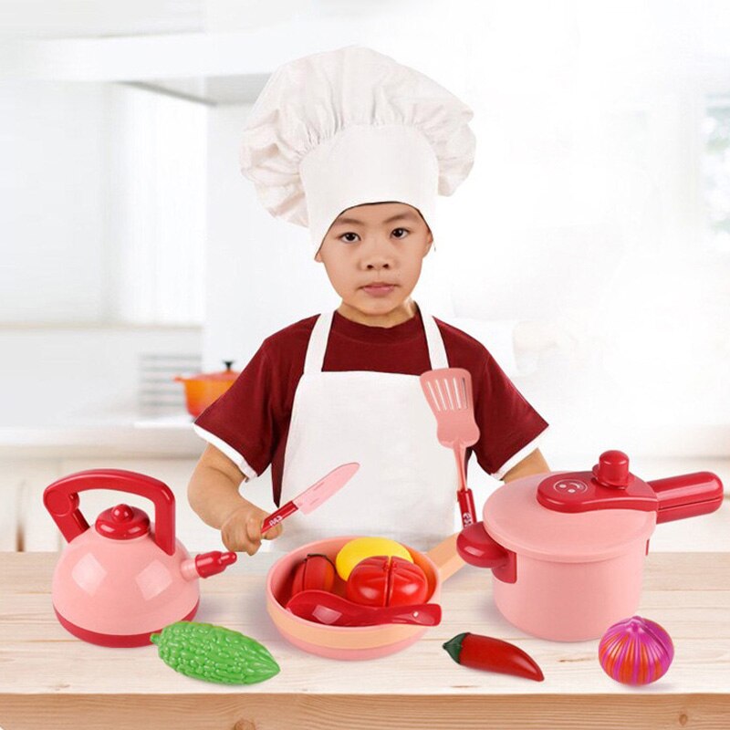 Children's Simulation Kitchen Prop Toys Spray Water Dinnerware Cooking Utensils set Play House Pretend Cookware Kids