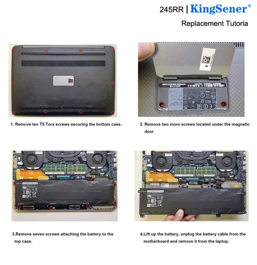 Kingsener 11.1v 91wh 245rr laptopbatteri til dell xps 15 9530 9535 præcision  m3800 totrm  h76mv 7 d 1wj gratis 2 års garanti