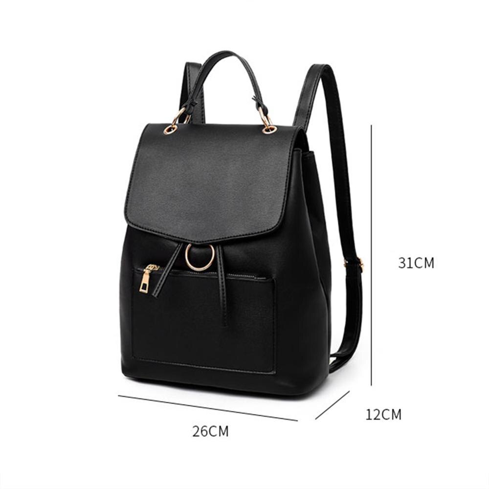 Women Travel Backpack Soft PU Leather Backpack Girls School Bags Teenager Leisure Shoulder Bag