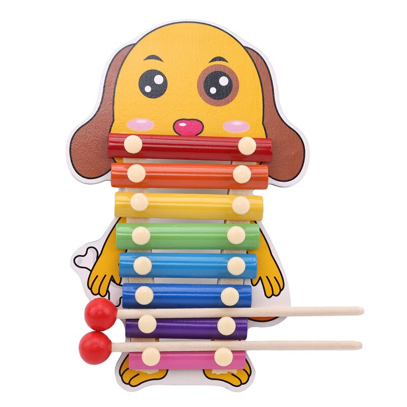 Kids Rainbow Xylophon Animal Pattern Hand knock Music Instruments Piano Baby Educational Toys Xylophon Toys For Children: Dog