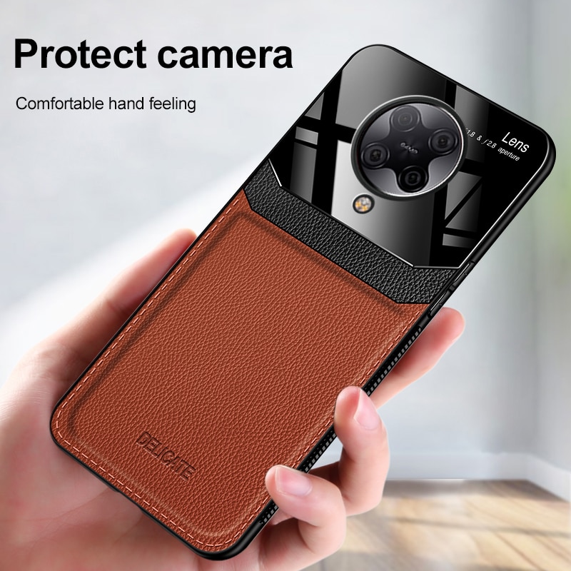 Phone Case for Xiaomi Poco F2 Pro Case Cover PC Grained Leather Shockproof Back Case for Xiaomi Pocophone F2 Pro X2 Redmi K30