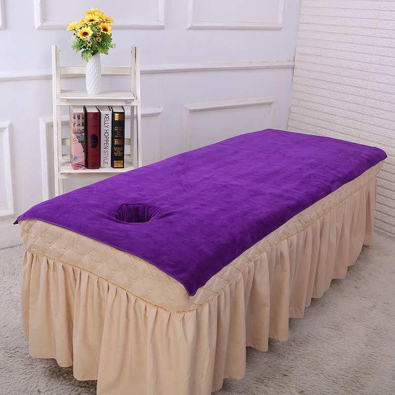 Zacht Microfiber Schoonheidssalon Badhanddoek 80X180Cm Bed Handdoek Met Gat Massage Laken: Dark Purple