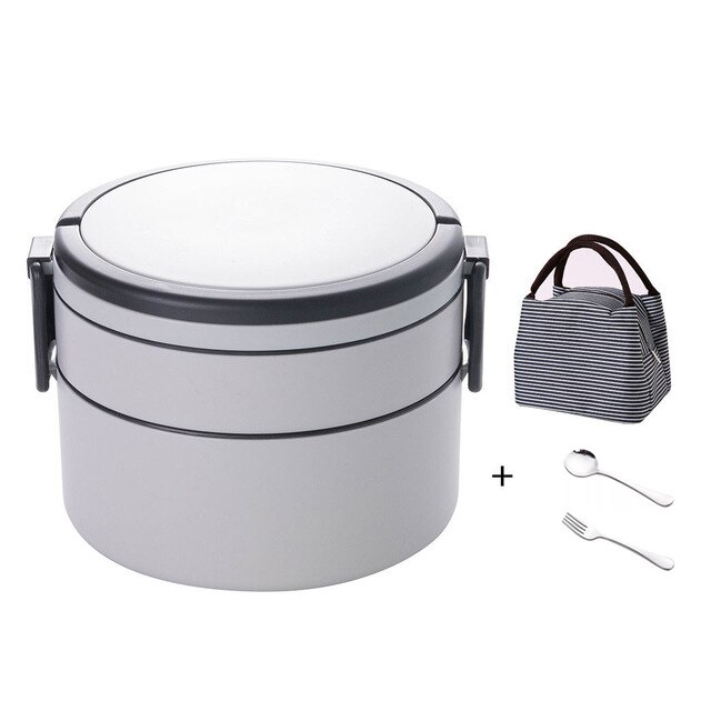 1100ml Portable 2 Layer Healthy Lunch Box Food Container Microwave Oven Lunch Bento Boxes With Cutlery Lunchbox: 12