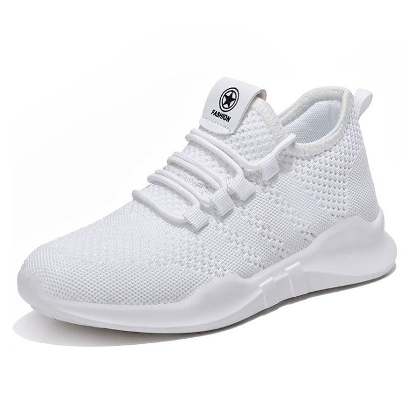 VTOTA femmes chaussures décontractées hauteur augmentant maille baskets respirant marche à lacets chaussures femmes tenis feminino plate-forme chaussures: WHITE / 8.5