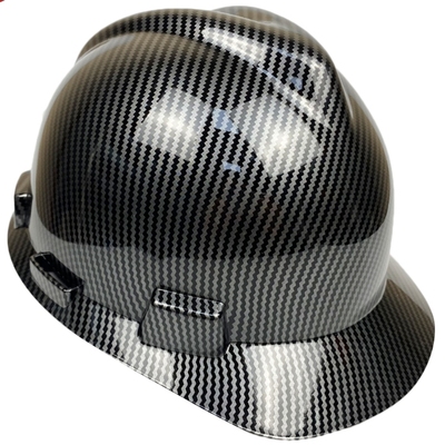 ABS Hard Hat Carbon Fiber Pattern Construction Helmet Safety Engineer Work Cap Anti-collision Protective Hat: Bright Black