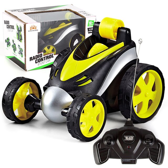 Draadloze Afstandsbediening Auto Tuimelen Stunt Dump Truck Speelgoed Voor Kinderen Elektrische Cool RC Auto Speelgoed Jongen Kids Verjaardagscadeautjes: Geel