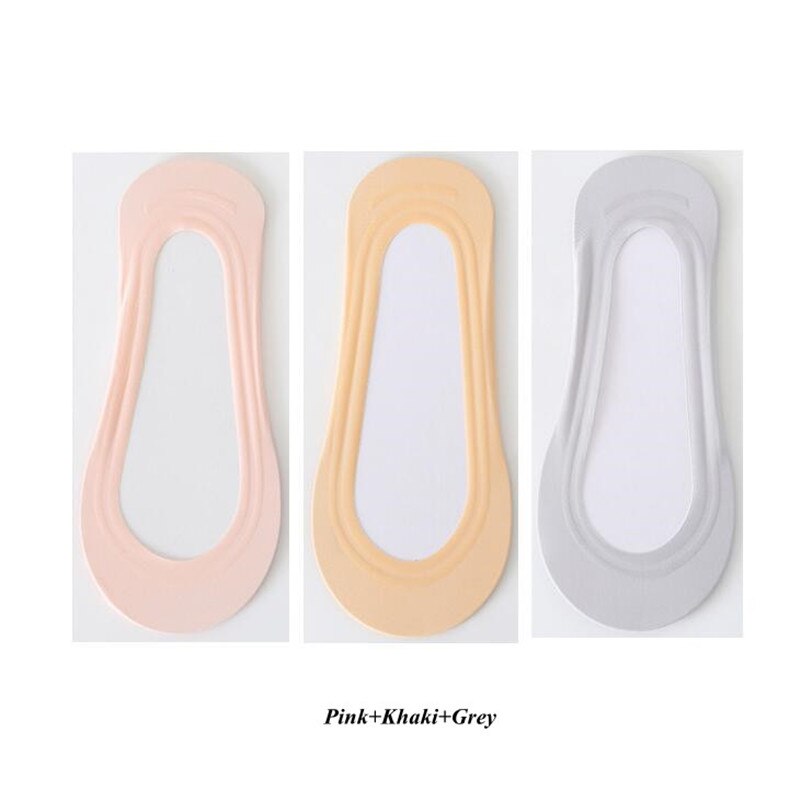 3 Pairs Anti-slip Boat Socks for Women Summer Autumn Cute Candy Color Ice Silk Socks Invisible Low Cut Thin Ankle Socks: F