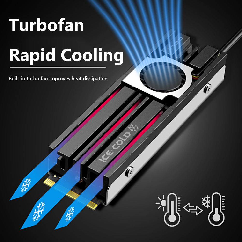 Ineo M.2 SSD Heatsink Cooler M.2 NVME 2280 HDD Solid State Hard Disk Radiator Aluminum Double-sided Cooling Pad Ventilador