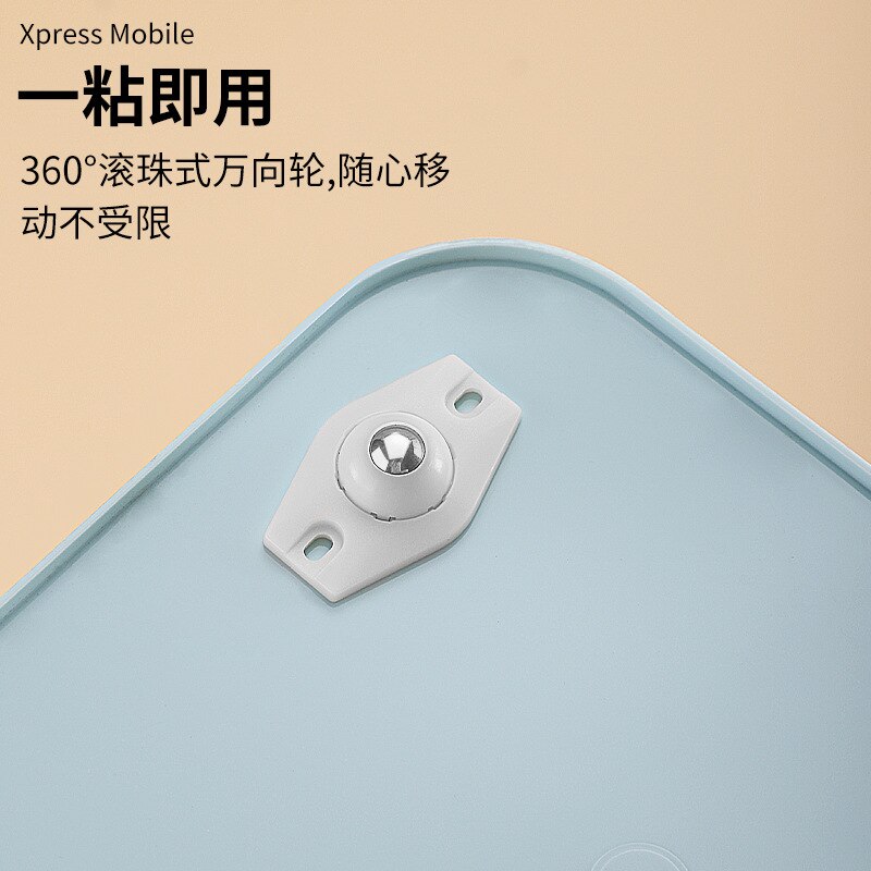 Gat Gratis Lijm Bal Katrol Huishoudelijke Mobiele Basis Accessoires Kleine Wiel Universele Wiel Op De Bodem Van Vuilnisbak