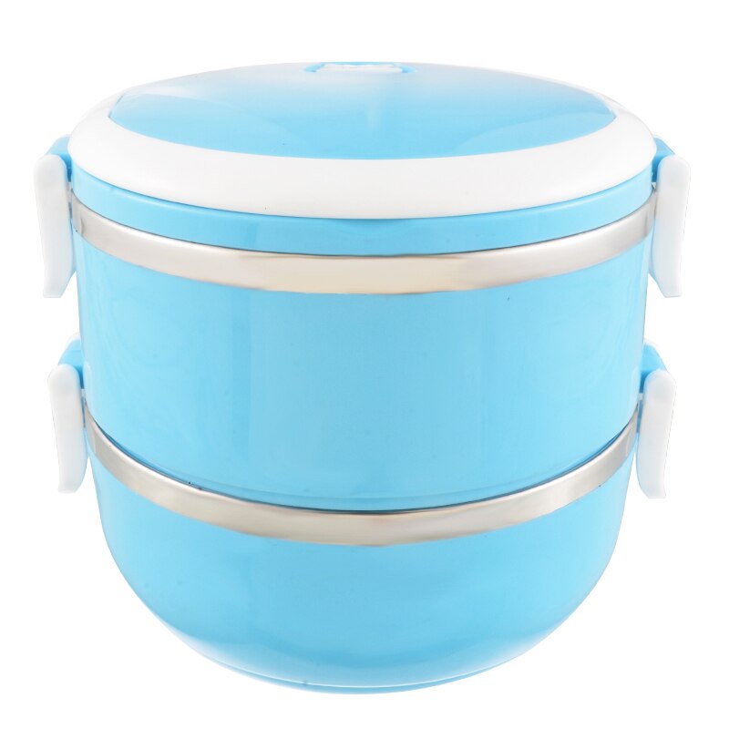 700ML School Lunch Box Stainless Steel Bento Box Lunch Thermos Food Storage Container Lunchbox 5 Colors Thermal Container Box: light blue / one layer
