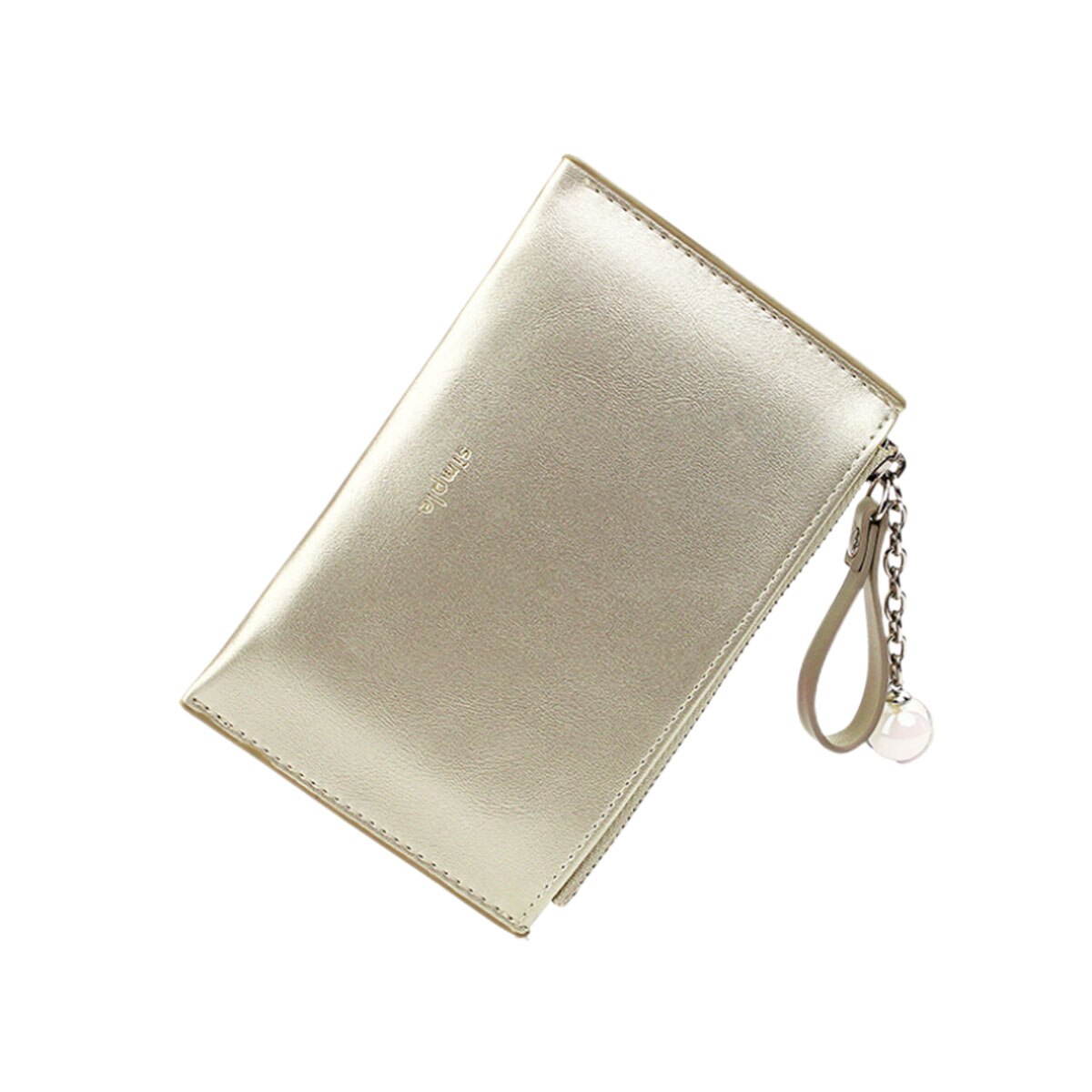 Petit portefeuille en cuir pour femmes, porte-monnaie et scintillant, Mini pochette de crédit avec fermeture éclair: Or