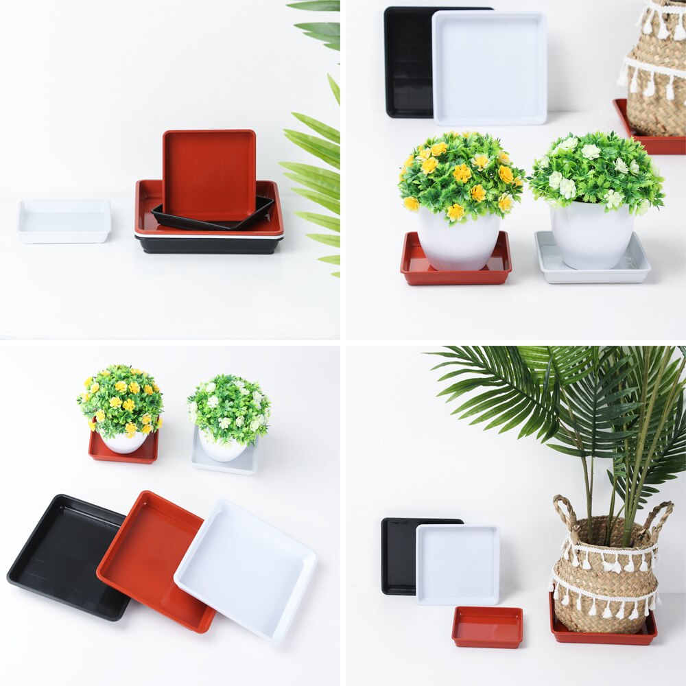 1Pcs Plastic Heavy Duty Flower Pot Square Plastic Tray Saucers Indoor Outdoor Drip Trays Plant Saucer