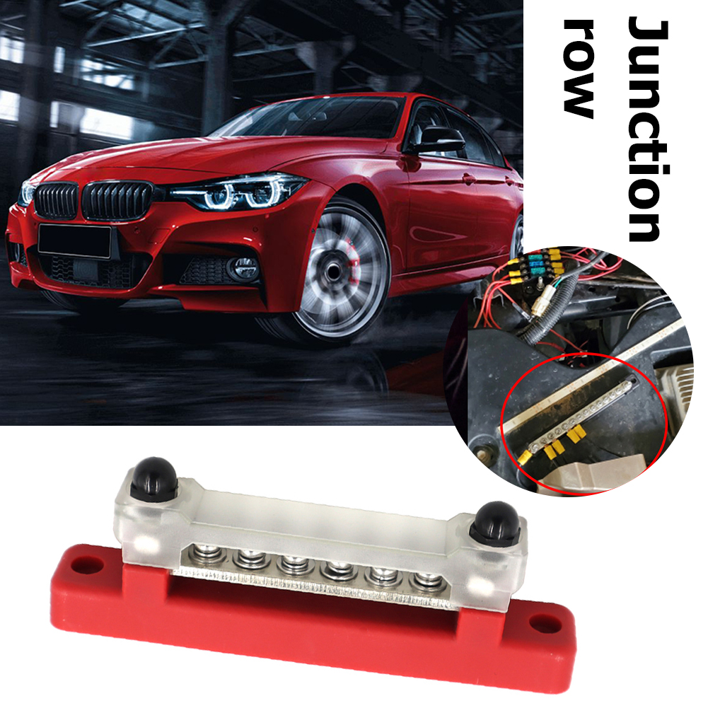 Bornier de voiture barre de Bus négatif 12V, bloc de Distribution d'énergie M8 Termianl Bus pour automobile bateau système solaire noir rouge