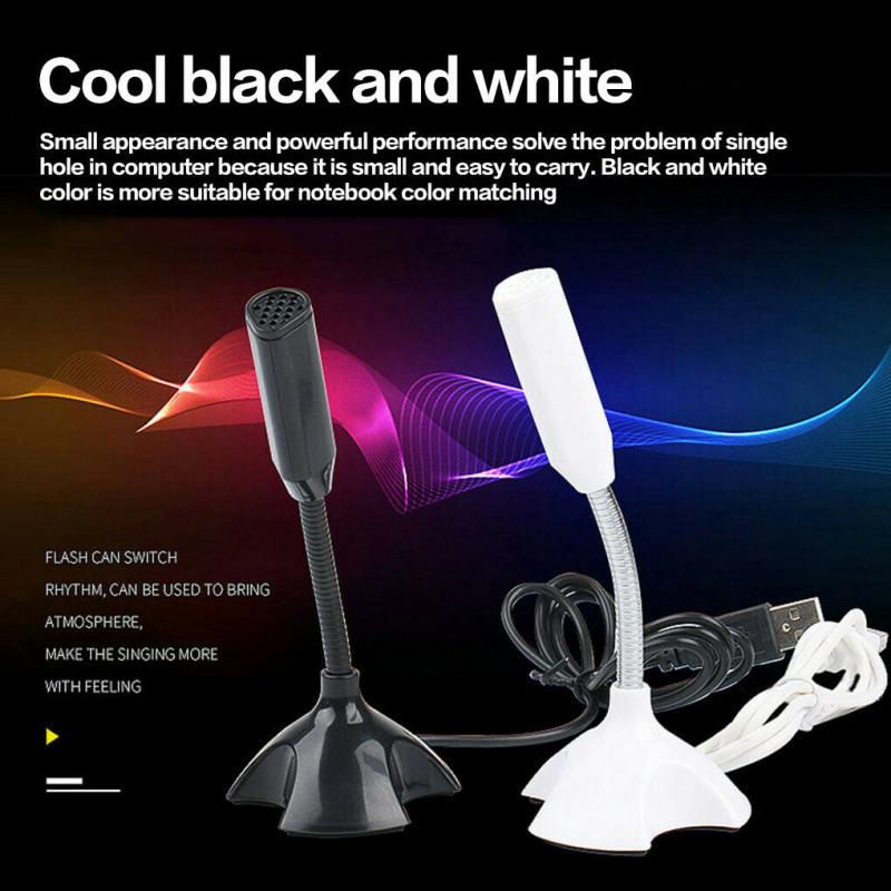 Mini Adjustable Microphone USB Laptop Microphone Mini Studio Speech Microphone Stand Mic With Holder For Desktop PC