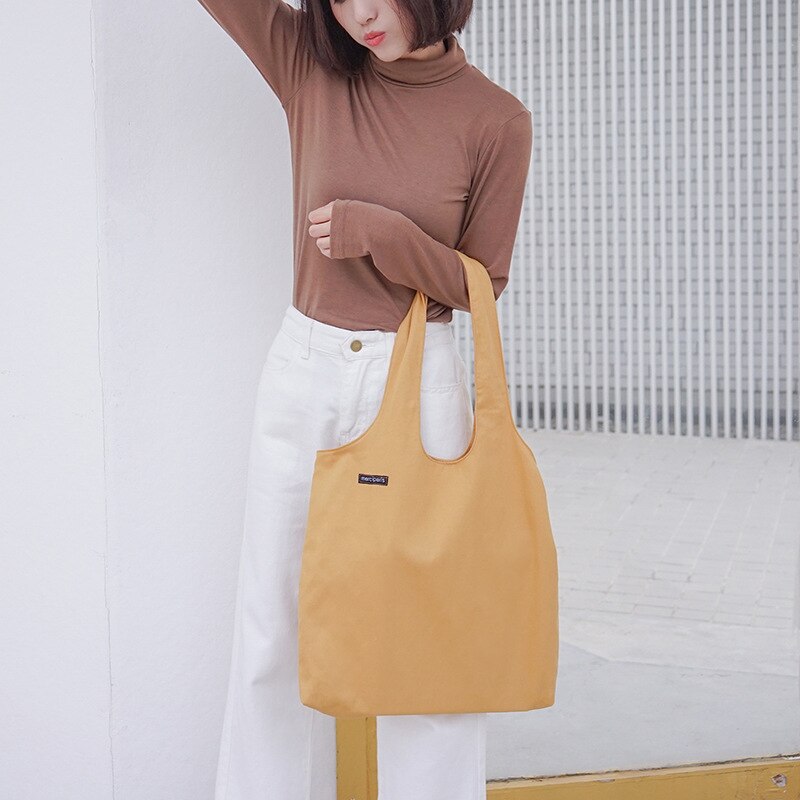 Empfehlen Einfache große-kapazität leinwand damen tasche frauen weiß shopping schulter tasche beiläufige handtasche hand taschen: yellow