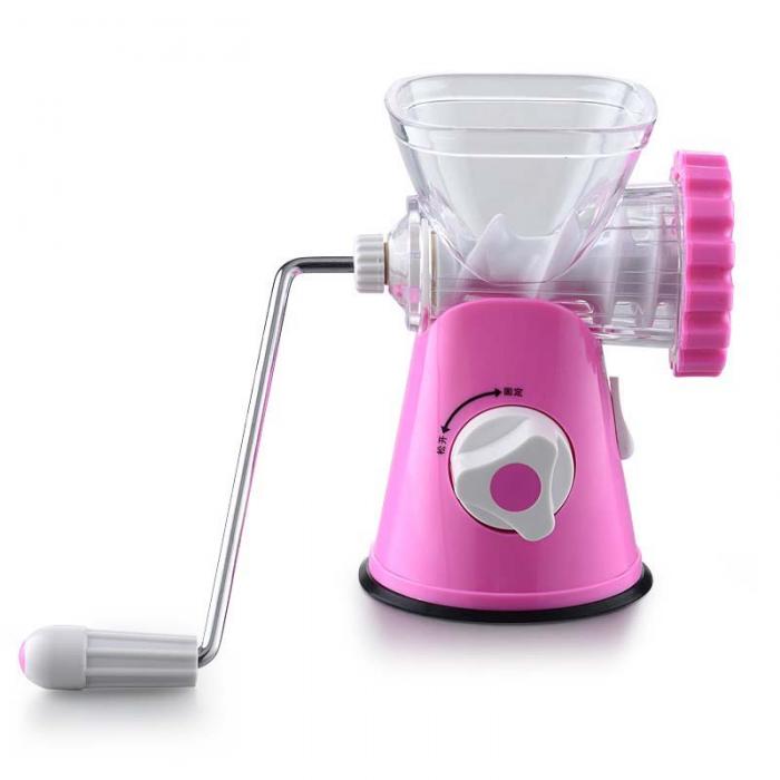 Manual Meat Grinder Mincer Machine Sausage Table Crank Tool Cutter Slicer Beef Multifunctional Meat Slicer kitchen Tools: Pink