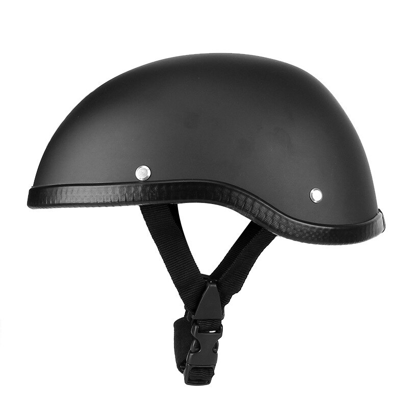 Half Gezicht Motorhelm Bike Helm Open Gezicht Casco De Moto Voor Cafe Racer Chopper Scooter Retro Motocross Helm: Matte Black