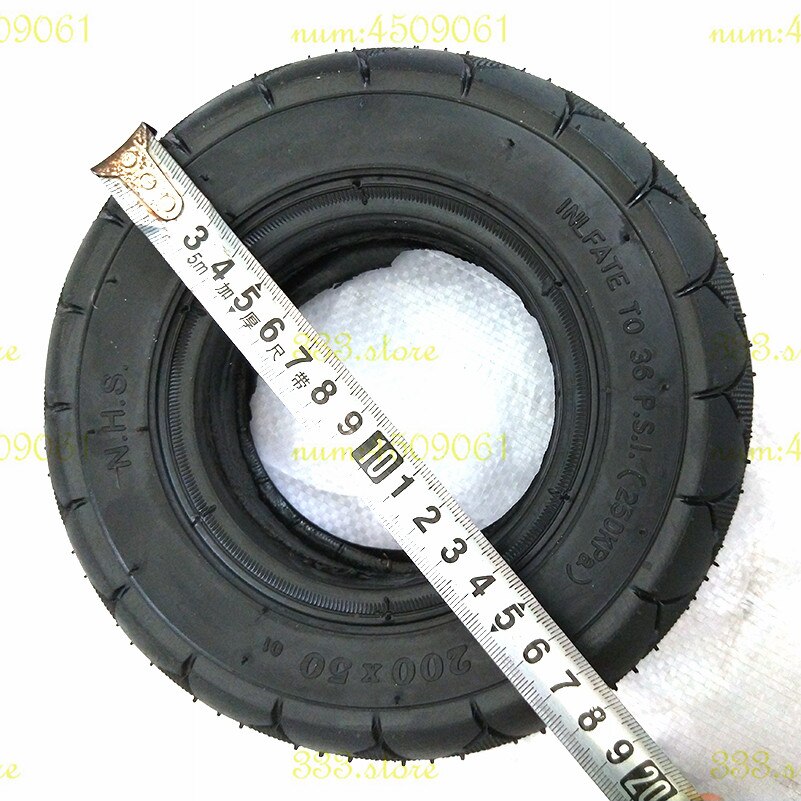 BLACK 200 x 50 (8x2) TIRE solid/foam filled tire 200x50 for Razor E100 E125 E200 Scooter Solid Tubeless Tire