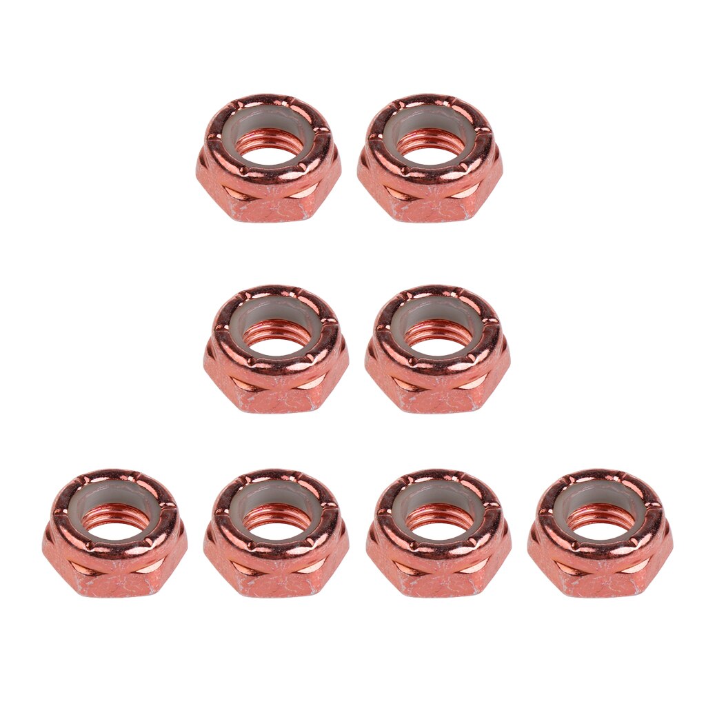 8pcs Heavy Duty Axle Nuts Kingpin Nuts Replacement for Skateboard Longboard Mounting Trucks Nuts Color Optional: Chocolate 