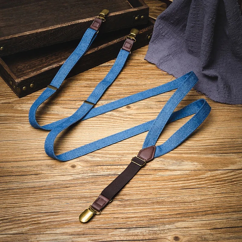 Bretelles de pantalon antidérapantes pour hommes, matériau à chevrons, Clip de sangle rétro, britannique, pour fête de mariage, 2x120cm: style-9