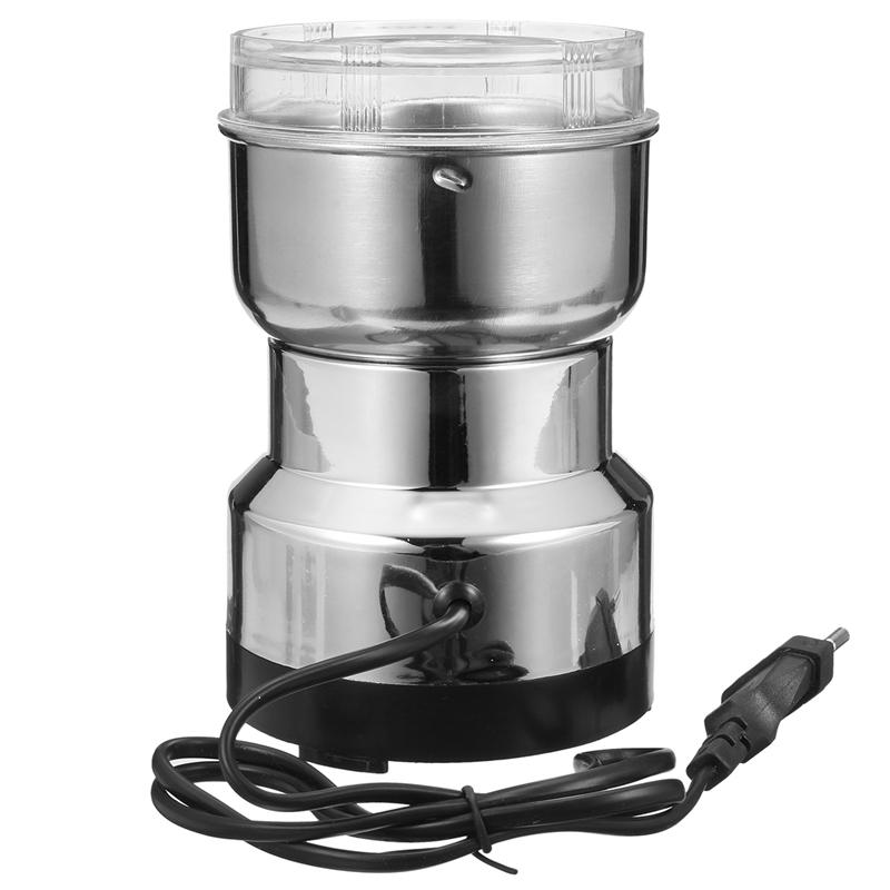 Elektrisk kaffebønnekværn rustfrit stål hjemmekværn fræsemaskine mølle 220v eu-stik kaffetilbehør køkkenudstyr