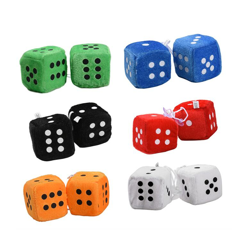 2 stk/parti bil plys vedhæng med diffuse terninger punkter bakspejl krog dekoration bil stil tilbehør bil dekoration