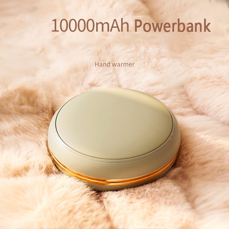 10000Mah Powerbank Handwarmer Poverbank Draagbare Oplader Externe Batterij Voor Samsung Iphone 11 X Xiaomi Power Bank Met Spiegel
