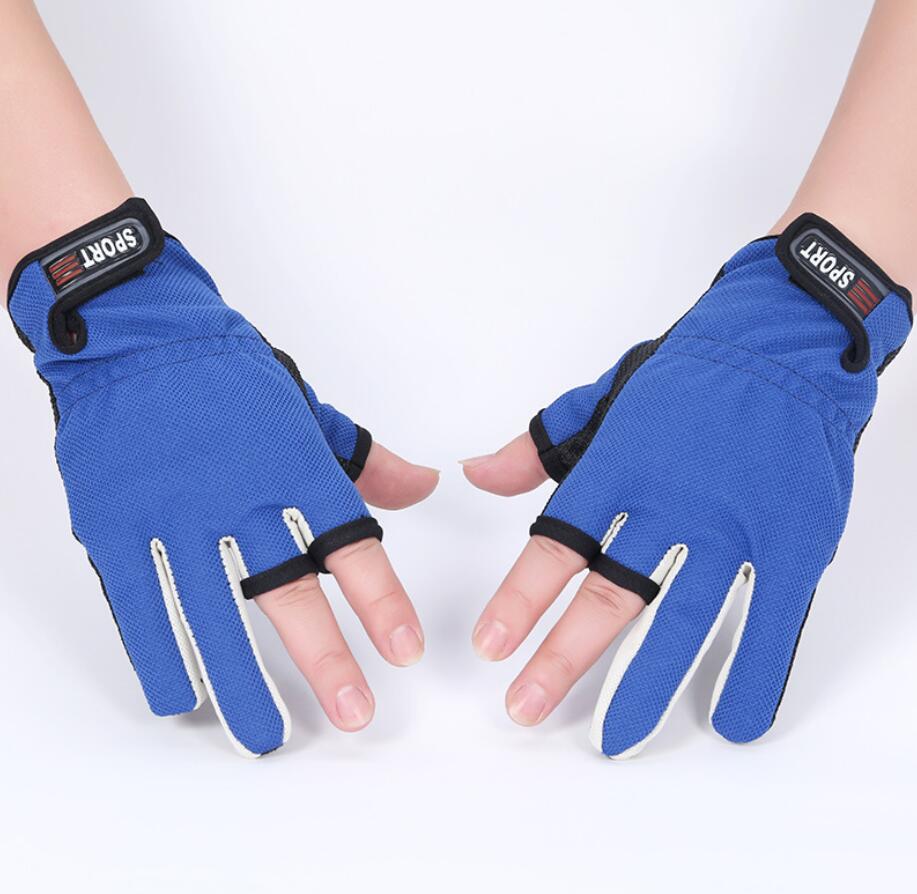 Guantes Unisex antideslizantes para exteriores, transpirables, para pesca en roca, mar, barco, playa, accesorios de pesca,: Azul