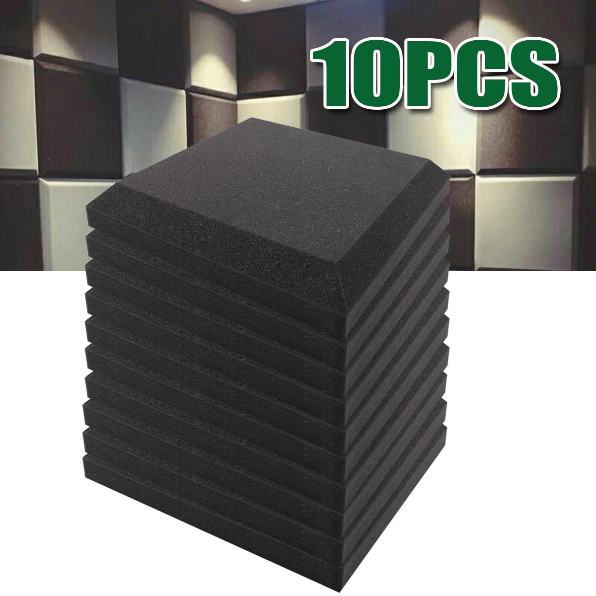 10Pcs 300x300x50mm Soundproofing Foam Acoustic Panels Studio Tiles ...