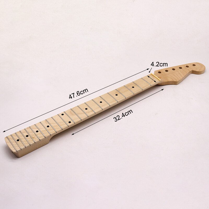 High gloss 6 string electric guitar neck natural color Canada maple wood 22 frets guitar neck with middle line on the back