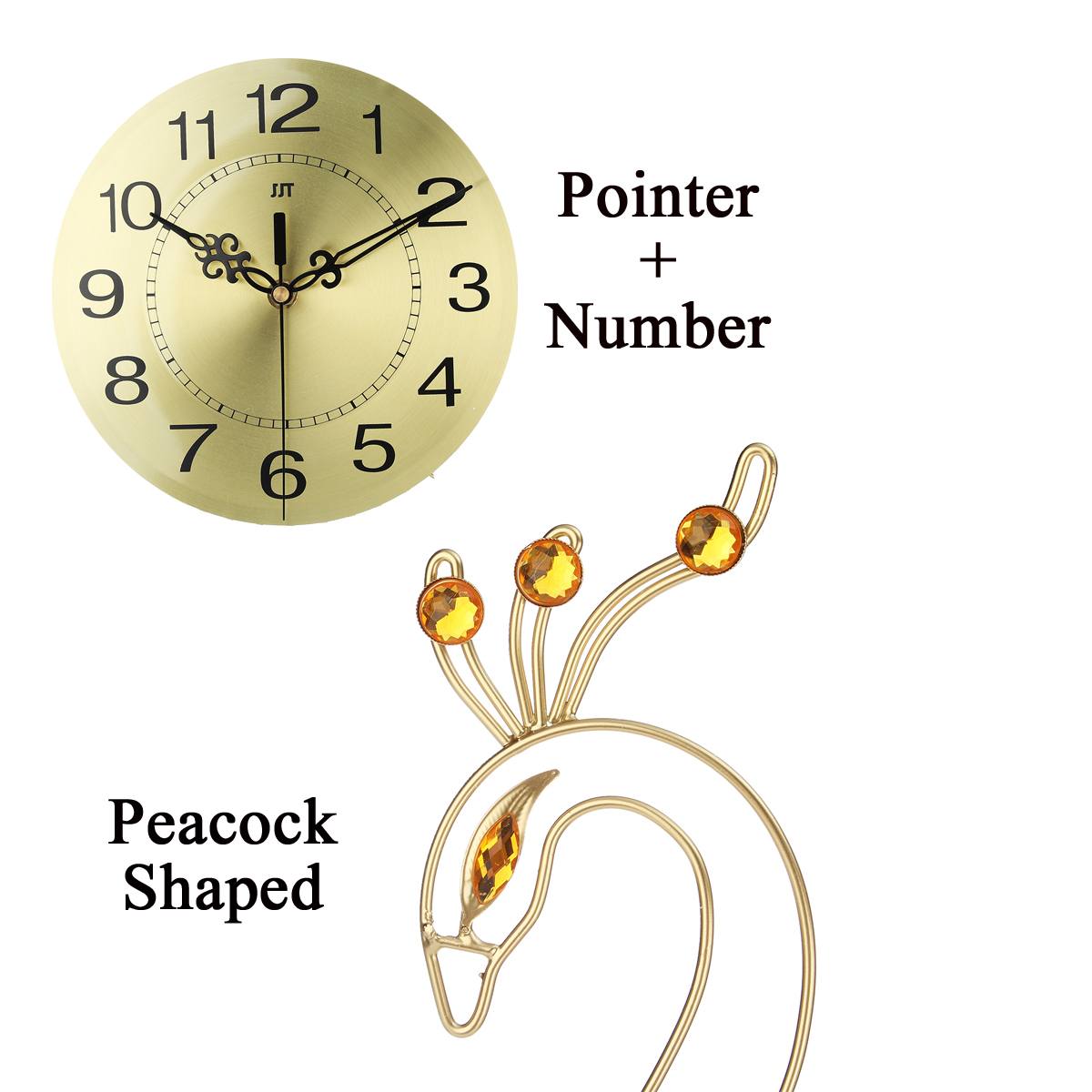 Große 3D Gold Diamant pfau Wanduhr Metall Uhr für Heimat Wohnzimmer Dekoration DIY Uhren Ornamente 53x53cm